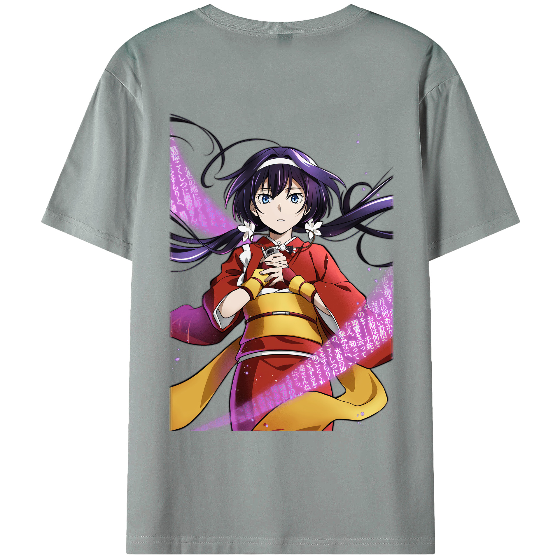 （画像用） 文豪ストレイドッグス Bungo Stray Dogs 綿100％ メンズ半袖Tシャツ（バックプリント） 通気性